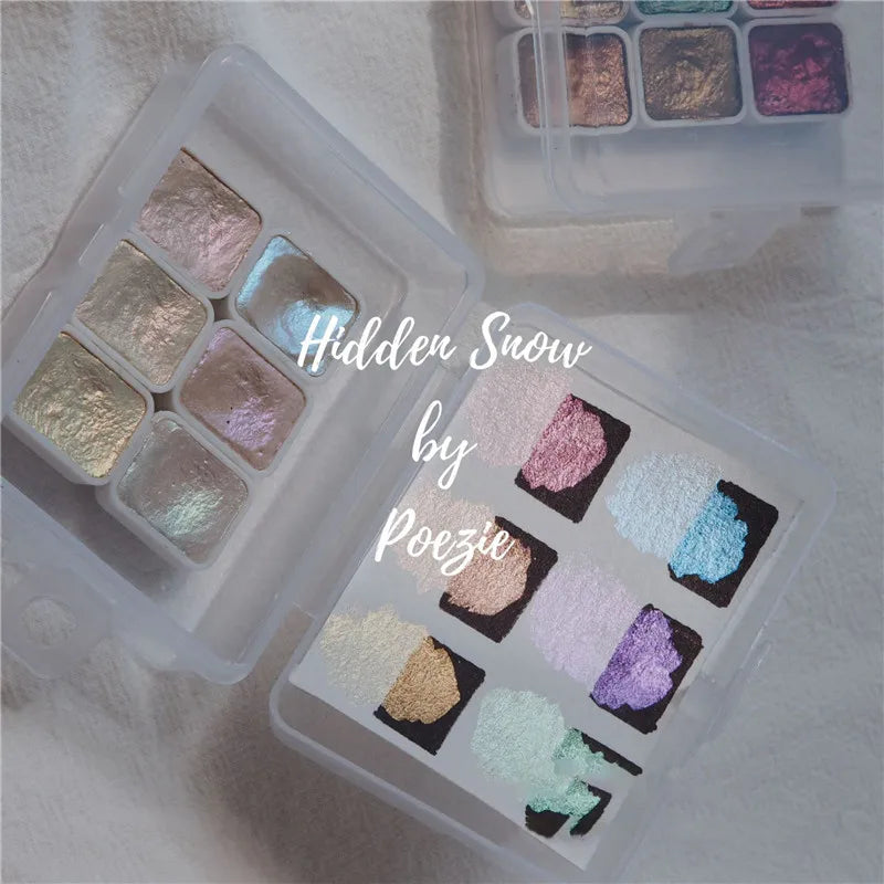 Watercolor Nail Gel Pigment Set | Pearl Shimmer Glitter 6pcs