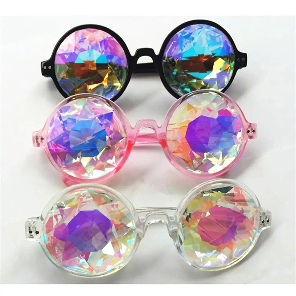 Kaleidoscope Rave Party Glasses – Crystal Prism Diffraction Lens