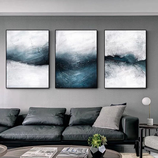 NEW Interior Decor 3 Panel Wall Art Picture For Home Hand Painted Acrylic Oil Canvas Poster Living Room Sofa Pop Hanging Drawing Peaceful Pleasures Health and Wellness No frame 1 80cmx120cmx3