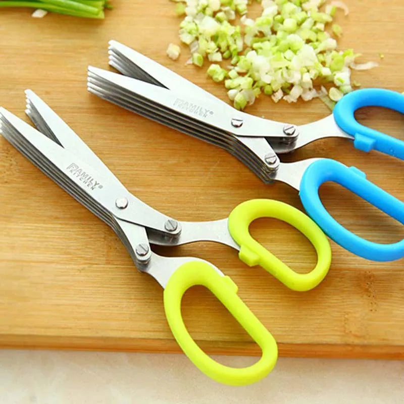 5-Blade Herb & Scallion Scissors – Stainless Steel Multi-Layer Kitchen Shears