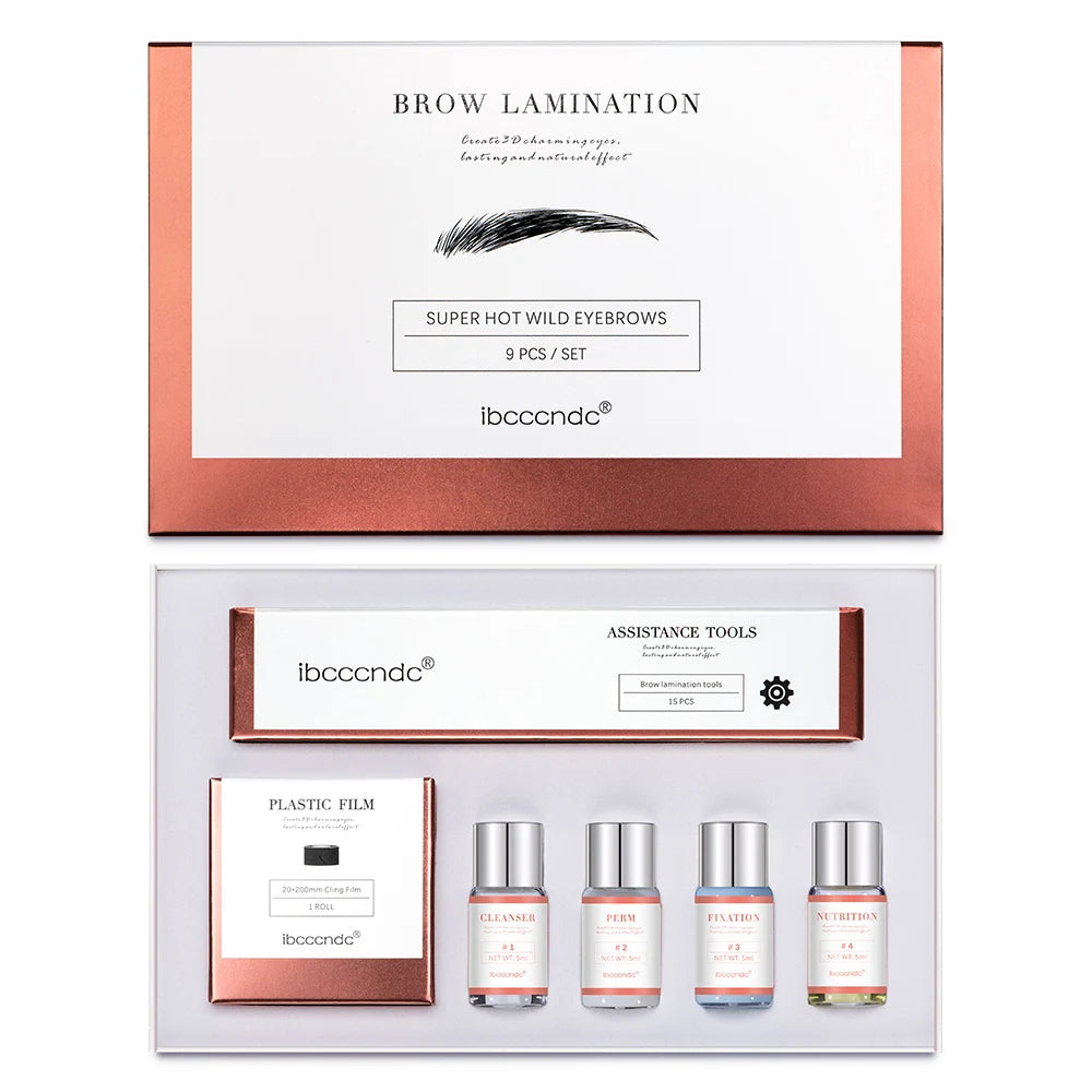 New Eyebrow Perm Kit Semi-Permanent Brow Lamination Brows Lifting Perming Setting Cream Tools Set Salon Home Use Peaceful Pleasures Health and Wellness as shown