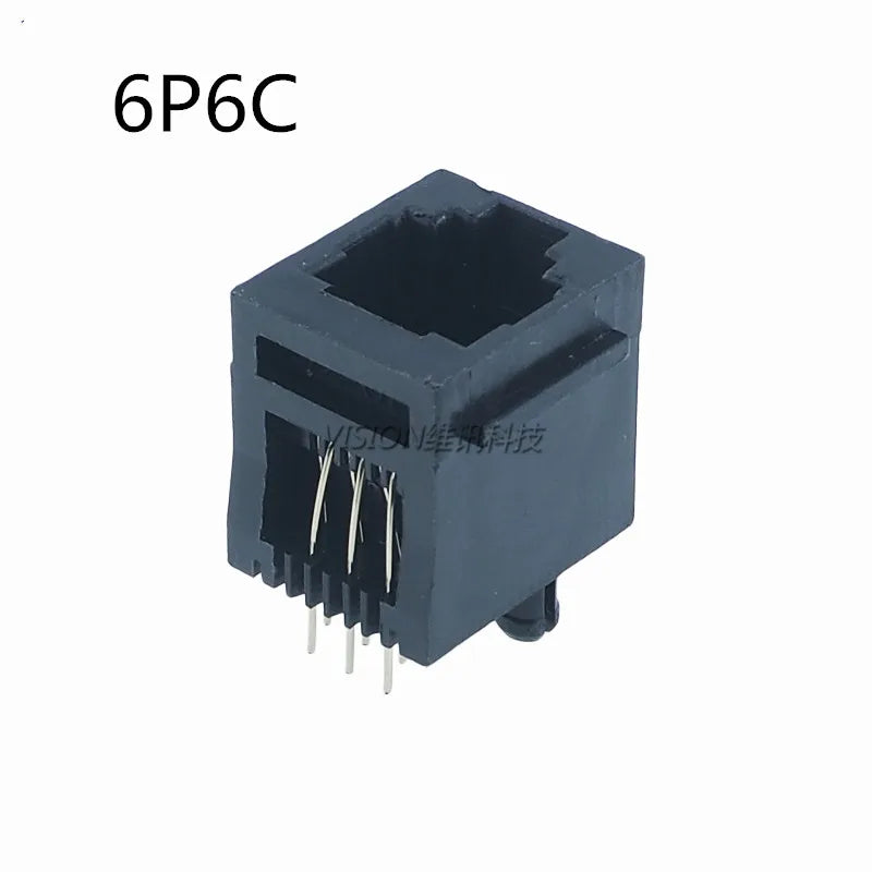 10pcs RJ11 Telephone Jack Connector 4P4C 6P6C 8P8C Vertical Crystal Head Female Socket Black Peaceful Pleasures Health and Wellness