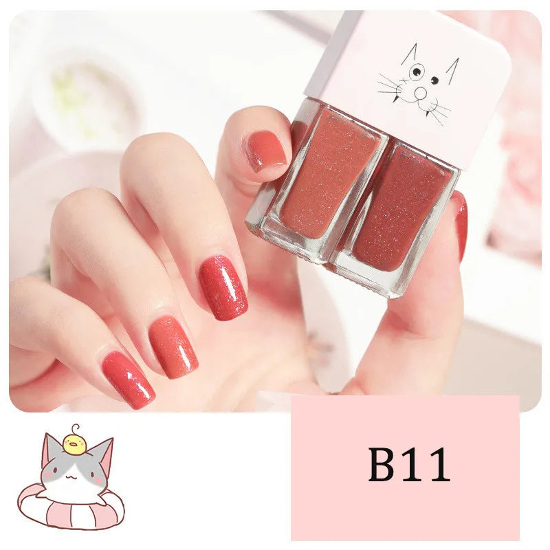 2-in-1 Candy Color Nail Polish | Quick Dry Waterproof Water-Based