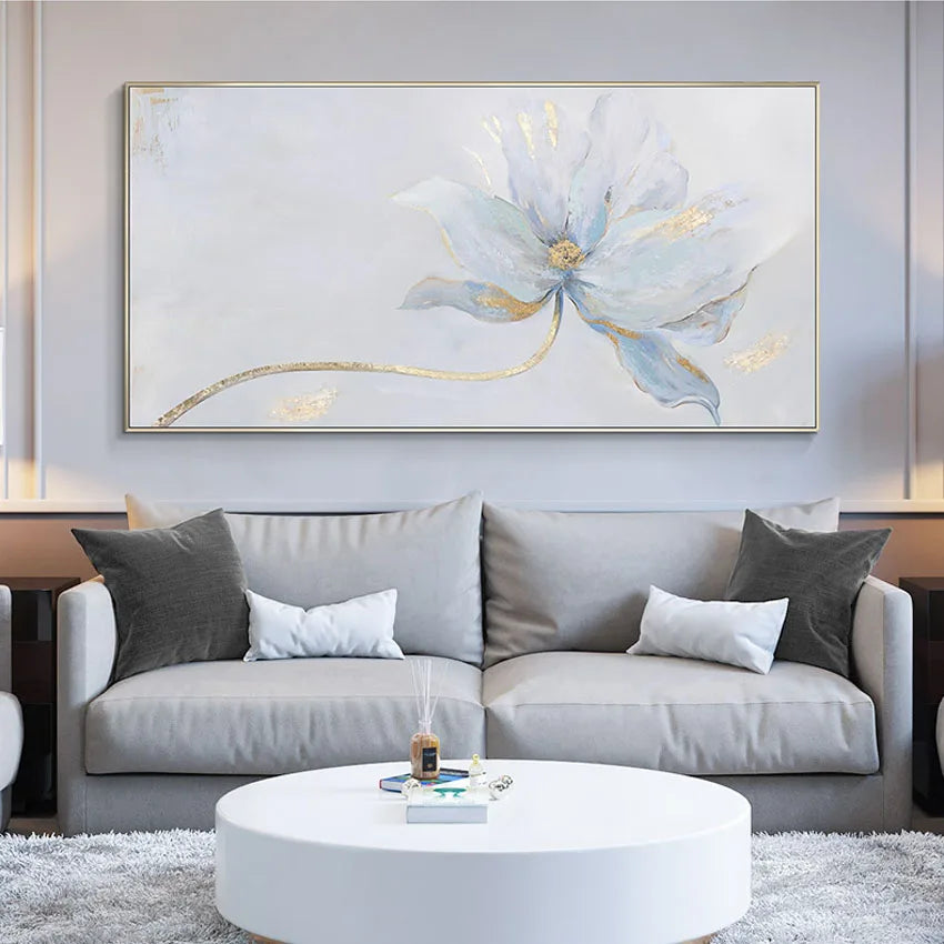 Beautiful Flower Horizontal Version Handmade Canvas Oil Painting Wall Decor Art Hanging Poster For Living Room Bedroom And Hotel Peaceful Pleasures Health and Wellness No frame 120cmx240cm