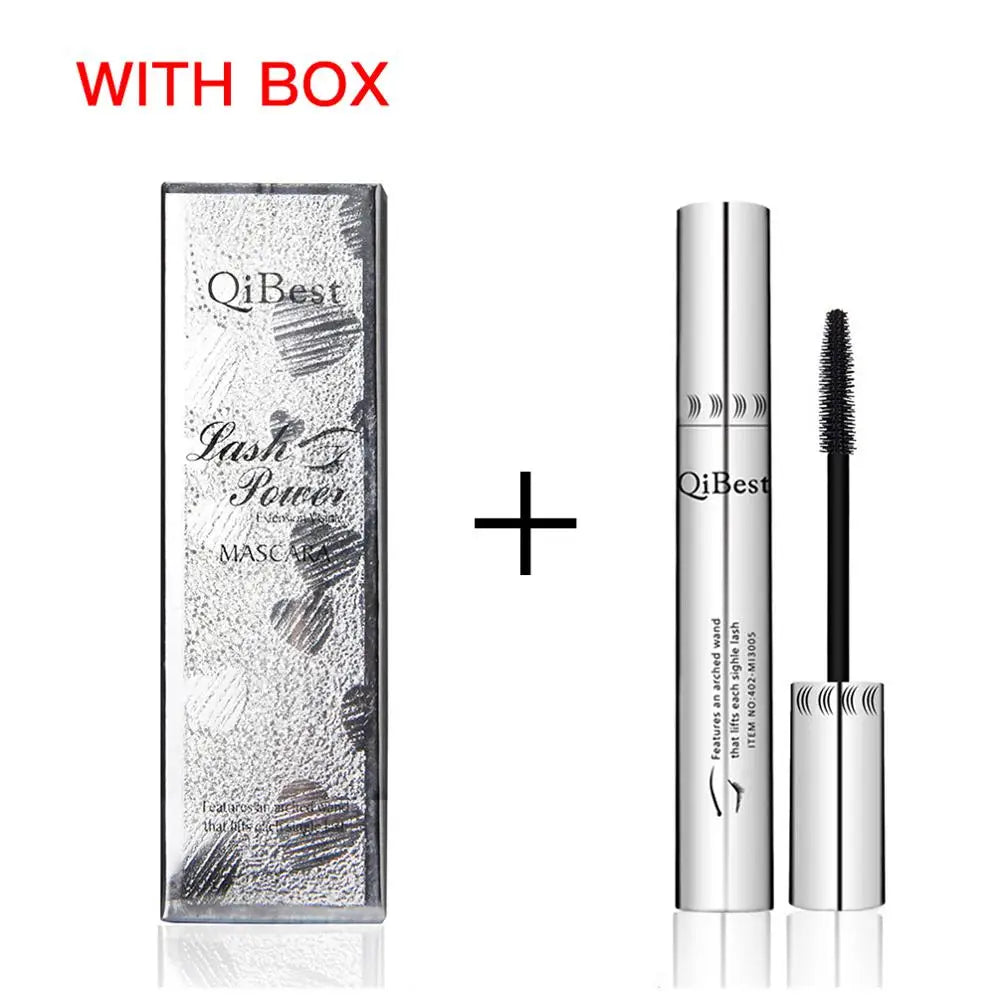 QIBEST 4D Mascara Black Curling Lash Eyelash Extension Waterproof Liquid Volume Silky Mascara Long Lasting Eye Cosmetics Peaceful Pleasures Health and Wellness Q2504-with box China Mainland