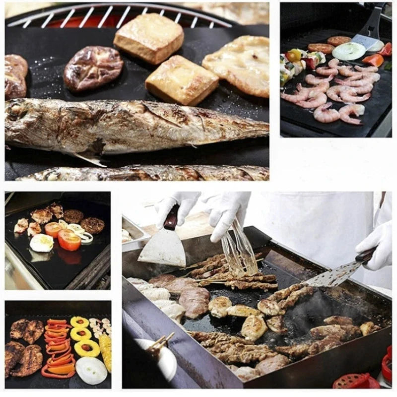 PTFE Non-Stick BBQ Grill Mat – Reusable 40x30cm Baking Pad