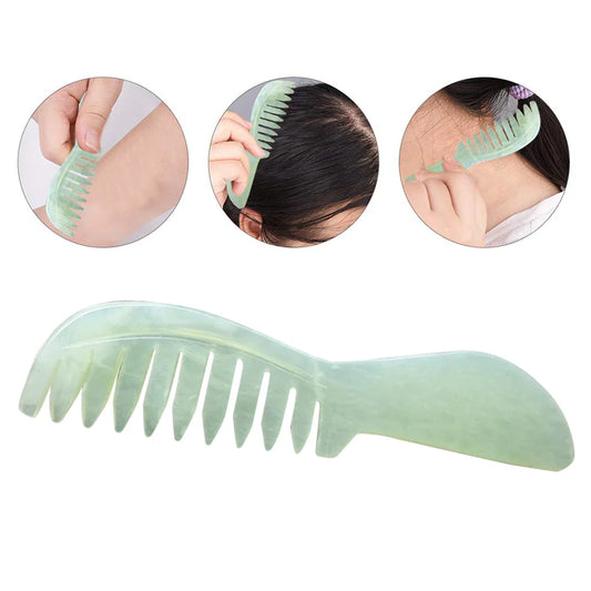 Natural Jade Massage Comb – Scalp Stimulator & Gua Sha Tool Jade Massage Comb Oasis Select