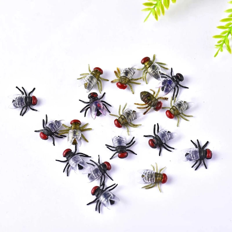 100 Pcs Fake Flies Plastic Prank Toys – Halloween Party Favors