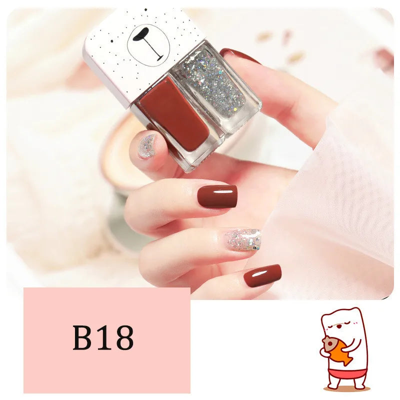 2-in-1 Candy Color Nail Polish | Quick Dry Waterproof Water-Based