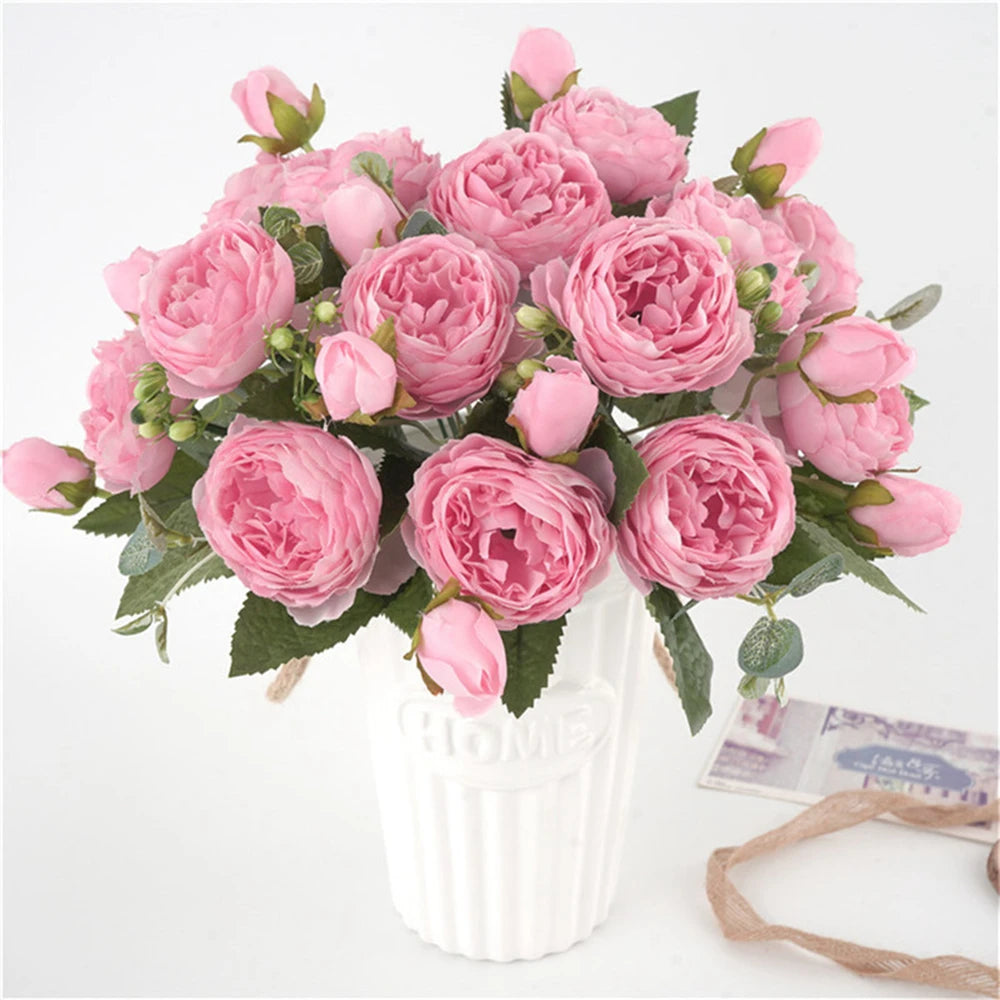 30cm Silk Peony Artificial Roses | Wedding & Home Decor