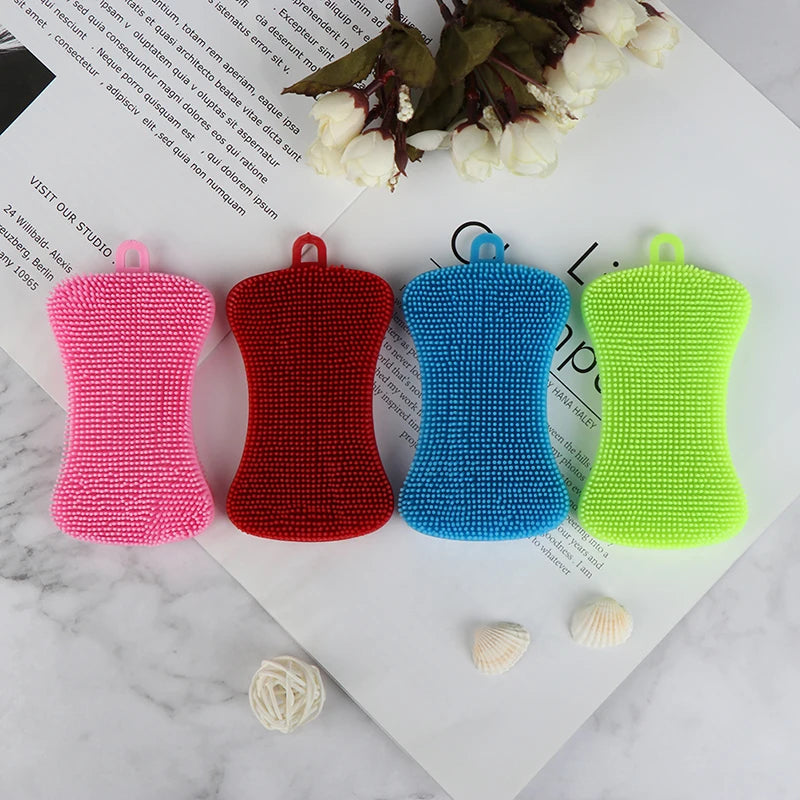 Silicone Dish Scrubber Brush | Eco-Friendly Kitchen Cleaning Tool