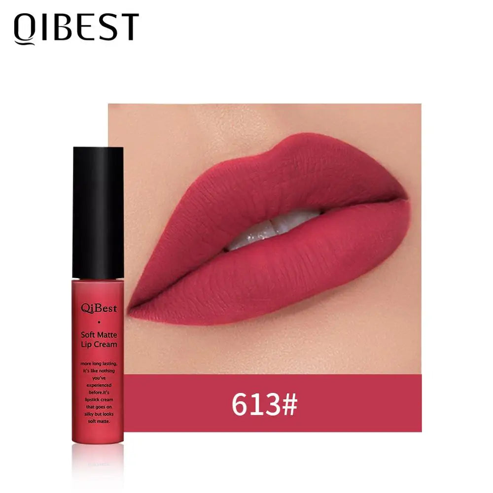 QIBEST Matte Lip Gloss Lip Makeup 34 Colors Velet Nude Waterproof Lipgloss Matte Lipstick Liquid Lipstick Long lasting Lip Tint Peaceful Pleasures Health and Wellness 13