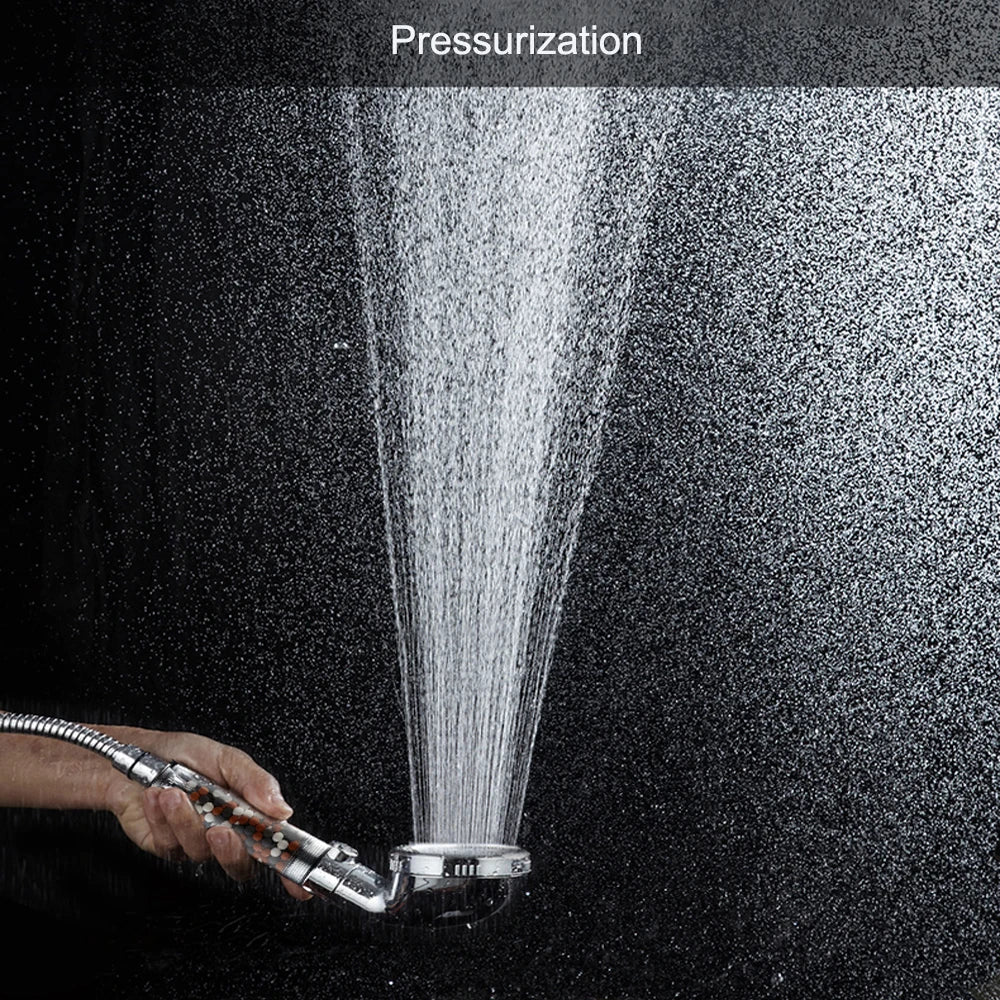 3-Mode High Pressure Handheld Shower Head with Mineral Filter