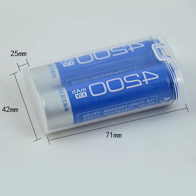 18650 Battery Storage Case – Clear Waterproof Holder, 2-Cell
