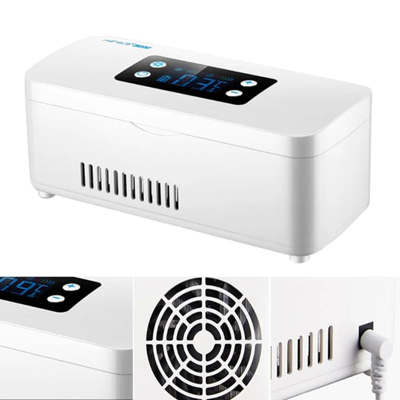 Portable Insulin Cooler 2-8°C LCD Mini Medicine Refrigerator