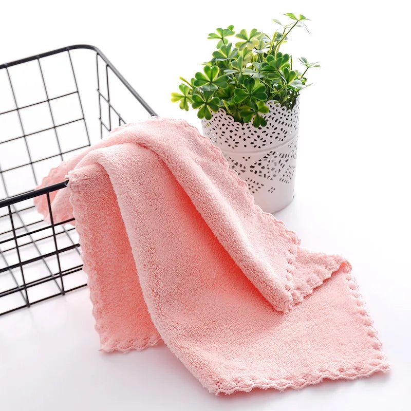 Coral Fleece Hand Towel – Absorbent Kitchen Cleaning Cloth