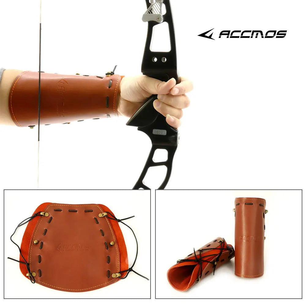 Traditional PU Leather Archery Cowhide Arm Guard Handguard Hunting