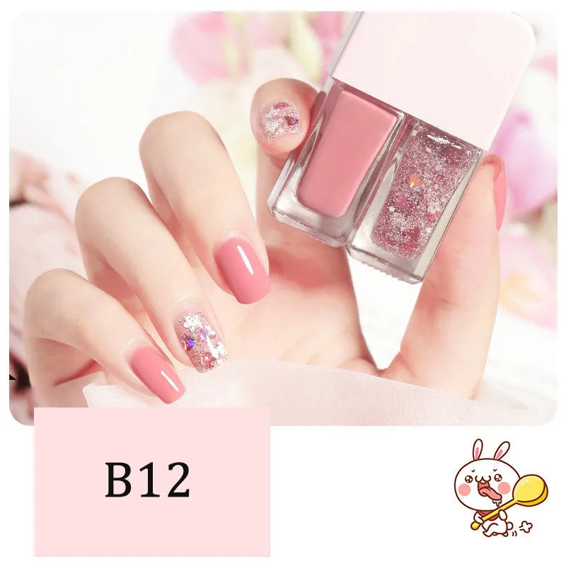 2-in-1 Candy Color Nail Polish | Quick Dry Waterproof Water-Based