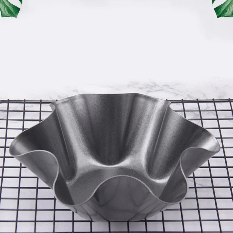 6-Pack Nonstick Flower Egg Tart Molds | Ripple Baking Cups