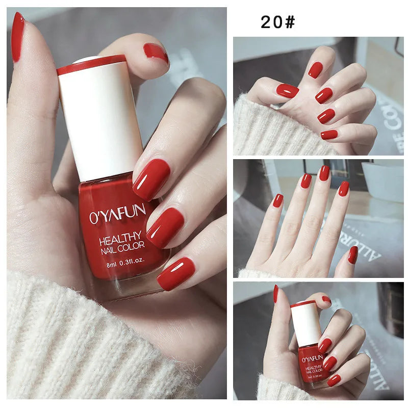 Quick-Dry Tearable Nail Polish | Glitter Matte Waterproof 40 Colors