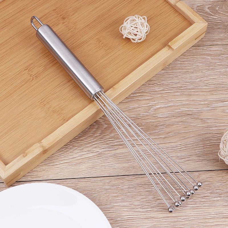 Stainless Steel Ball Whisk | Hand Egg Beater & Drink Mixer