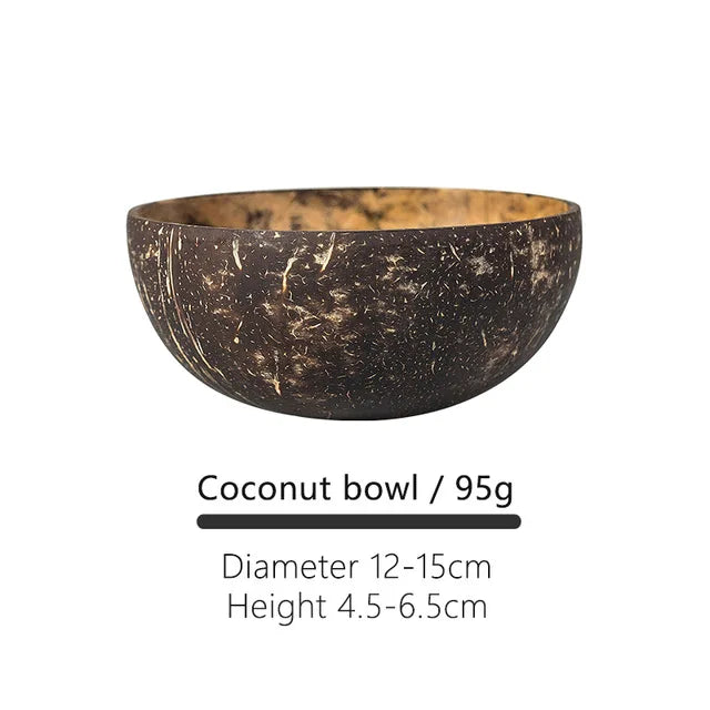 Natural Coconut Shell Bowl – Handcrafted Eco-Friendly Serving Bowl for Fruit, Salad, Rice & Ice Cream