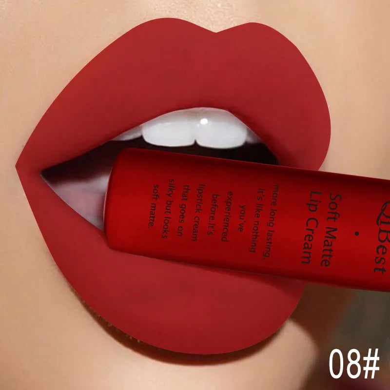 QIBEST 30 Colors Matte Liquid Lipstick Waterproof Long-lasting Lightweight Lip Gloss Lips Glaze Lips Tint Makeup Cosmetics Peaceful Pleasures Health and Wellness 8
