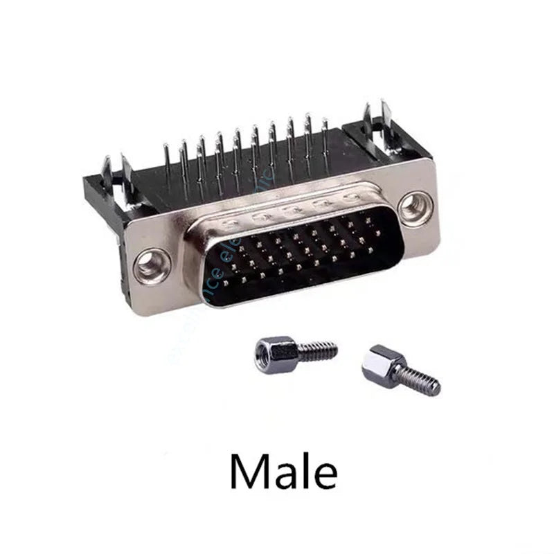 5pcs/Lot D-sub DB26 HDR26 Connector Male/Female Plug 26-pin 3-Row Right Angle Port Terminal Breakout Peaceful Pleasures Health and Wellness Male