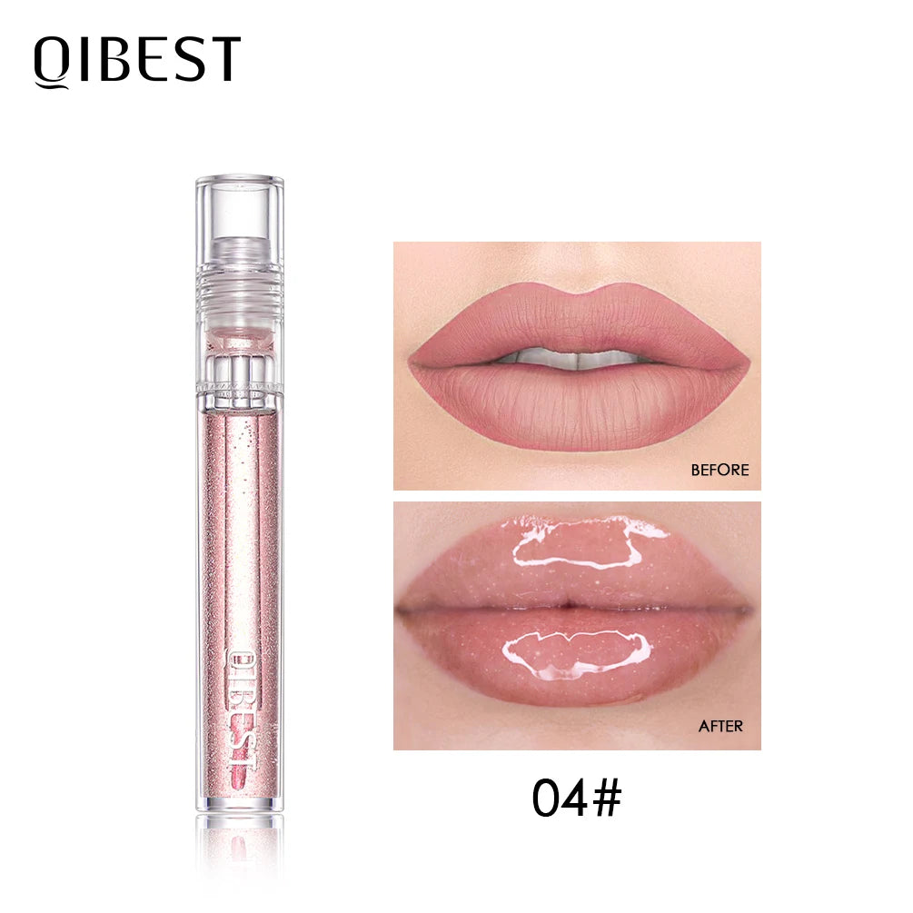 QIBEST Moisturizer Plumper Lip Gloss Long Lasting Transparent Lipgloss Base Watery Luster Glossy Lip Tint Waterproof Lips Makeup Peaceful Pleasures Health and Wellness 4