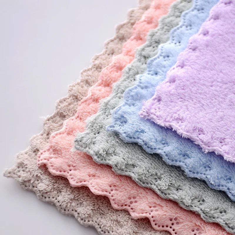 Coral Fleece Hand Towel – Absorbent Kitchen Cleaning Cloth