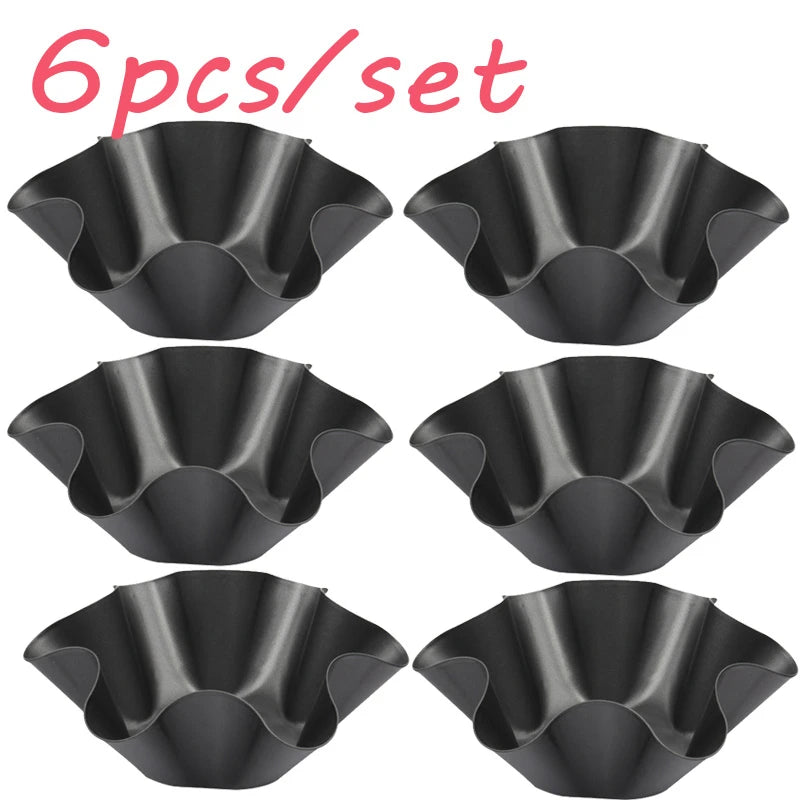 6-Piece Nonstick Egg Tart Mold Set – Flower-Shape Cupcake & Tartlet Pans Peaceful Pleasures Health and Wellness
