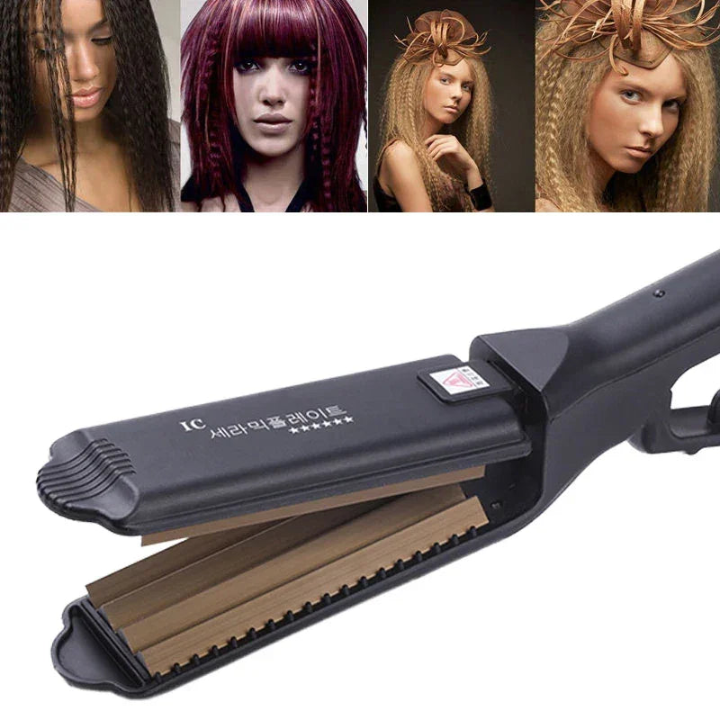 Hair Curler Flat Iron Corn Curls Corrugation Wave Ceramic Tourmaline Ionic Curling Iron Tongs Hair Styling Crimper Dropshipping Peaceful Pleasures Health and Wellness