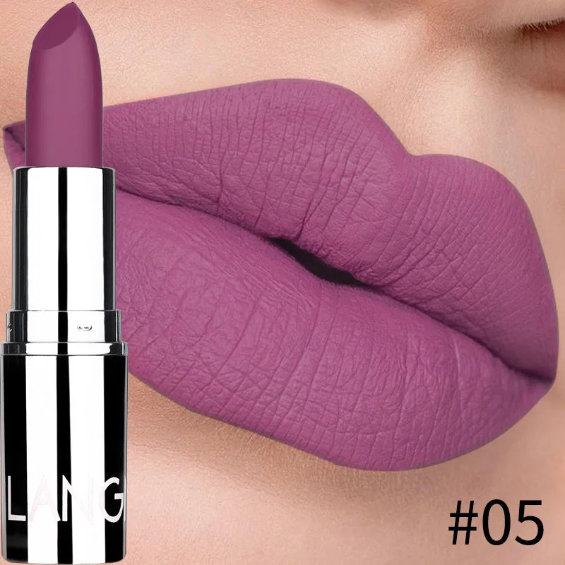 Langmanni Matte Velvet Lipstick – 8 Colors, Waterproof Long-Lasting