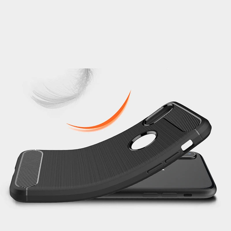 Rubber Carbon Fiber Case For iPhone X XR XS MAX Ultra Thin Silicone Cover Coque Peaceful Pleasures Health and Wellness