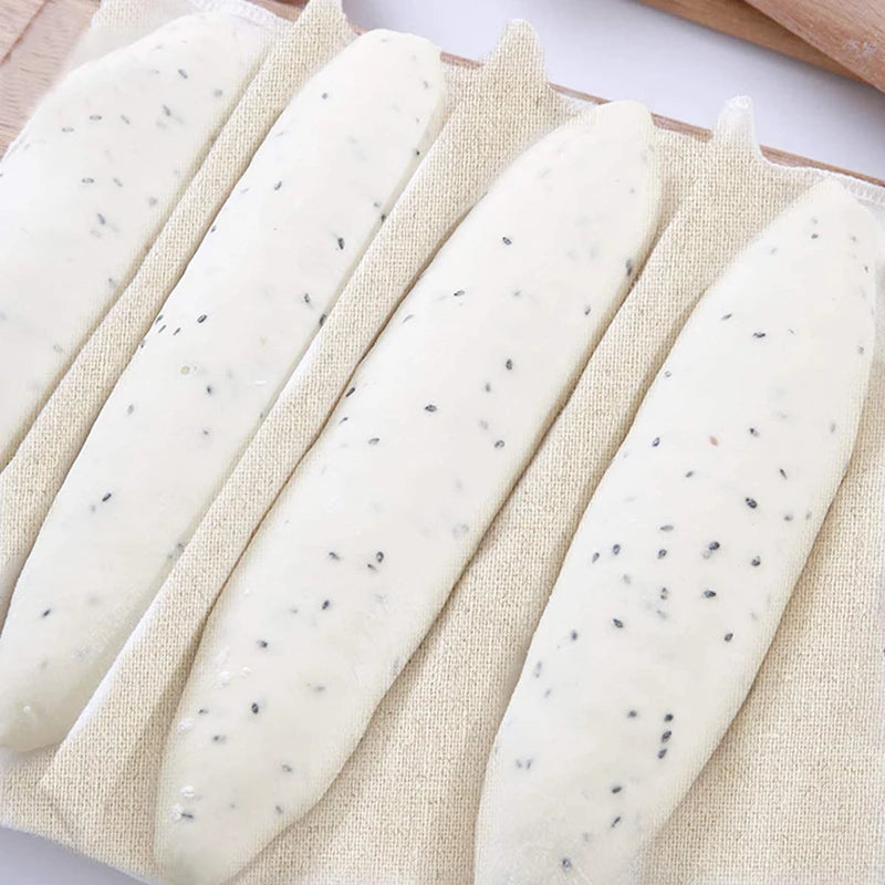 French Fermented Cotton Cloth Proofing Flax Dough Bakers Pans Proving Bread Baguette Baking Mat Pastry Kitchen Tools Peaceful Pleasures Health and Wellness M-45x75cm
