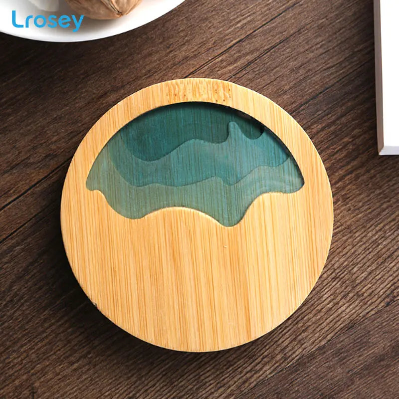 Bamboo Art Coaster | Non-Slip Heat-Resistant Cup Mat Round
