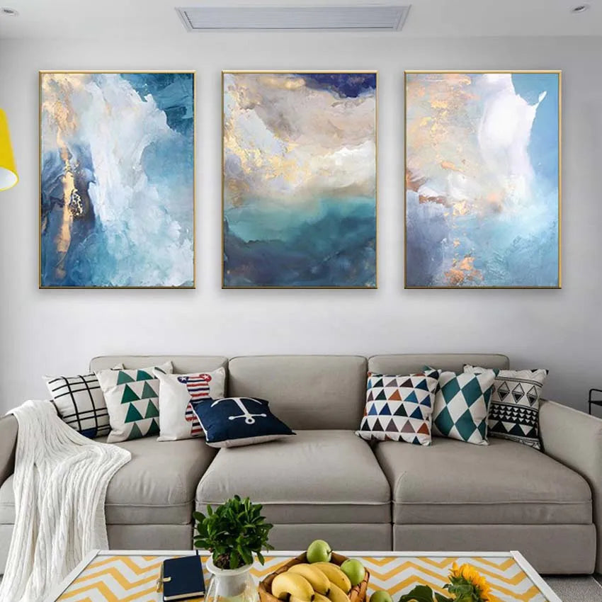 Wall Art Pictures for Home Decoration, 3 Panel, Hand Painted, Acrylic, Oil Painting on Canvas, Posters for Living Room, Sofa Peaceful Pleasures Health and Wellness