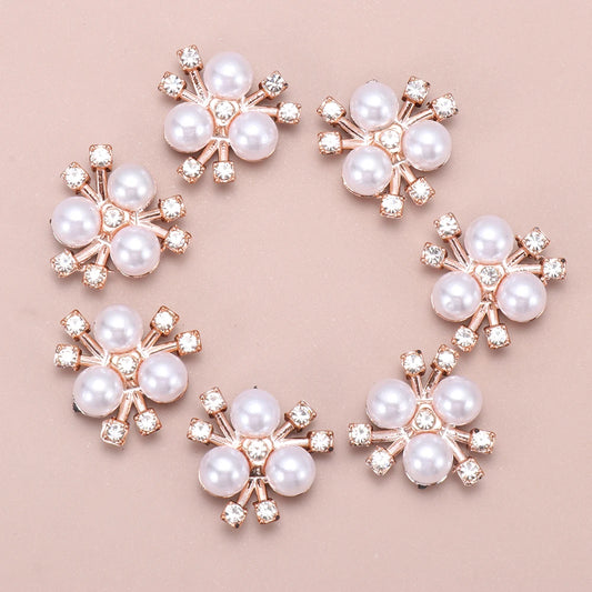 10PCS Pearl Flower Rhinestone Buttons | Crystal Sewing Embellishments Rhinestone Sewing Buttons Peaceful Pleasures Health and Wellness
