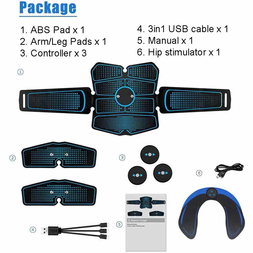 EMS Abs Stimulator Belt – 8 Pad Muscle Toner for Core & Arms