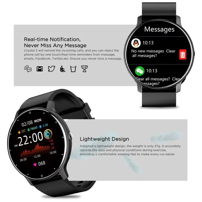 LIGE Smart Watch – Fitness Tracker, Heart Rate, Waterproof