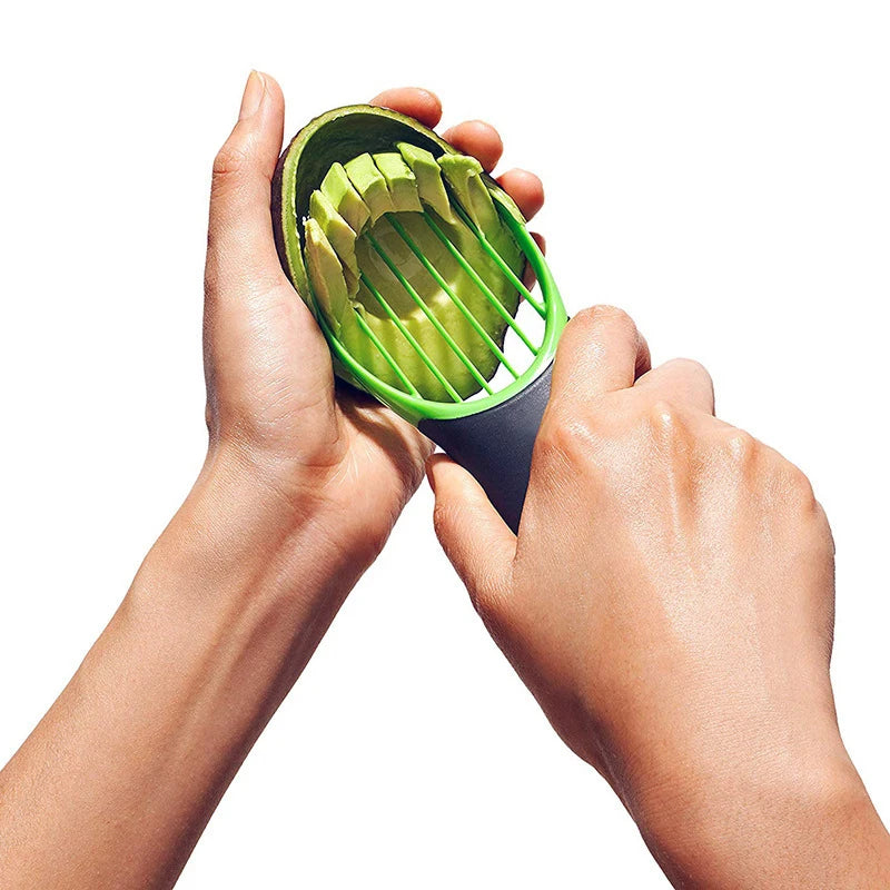 3 In 1 Avocado Slicer Shea Corer Butter Fruit Peeler Cutter Pulp Separator Plastic Knife Kitchen Vegetable Tools Kitchen Gadgets