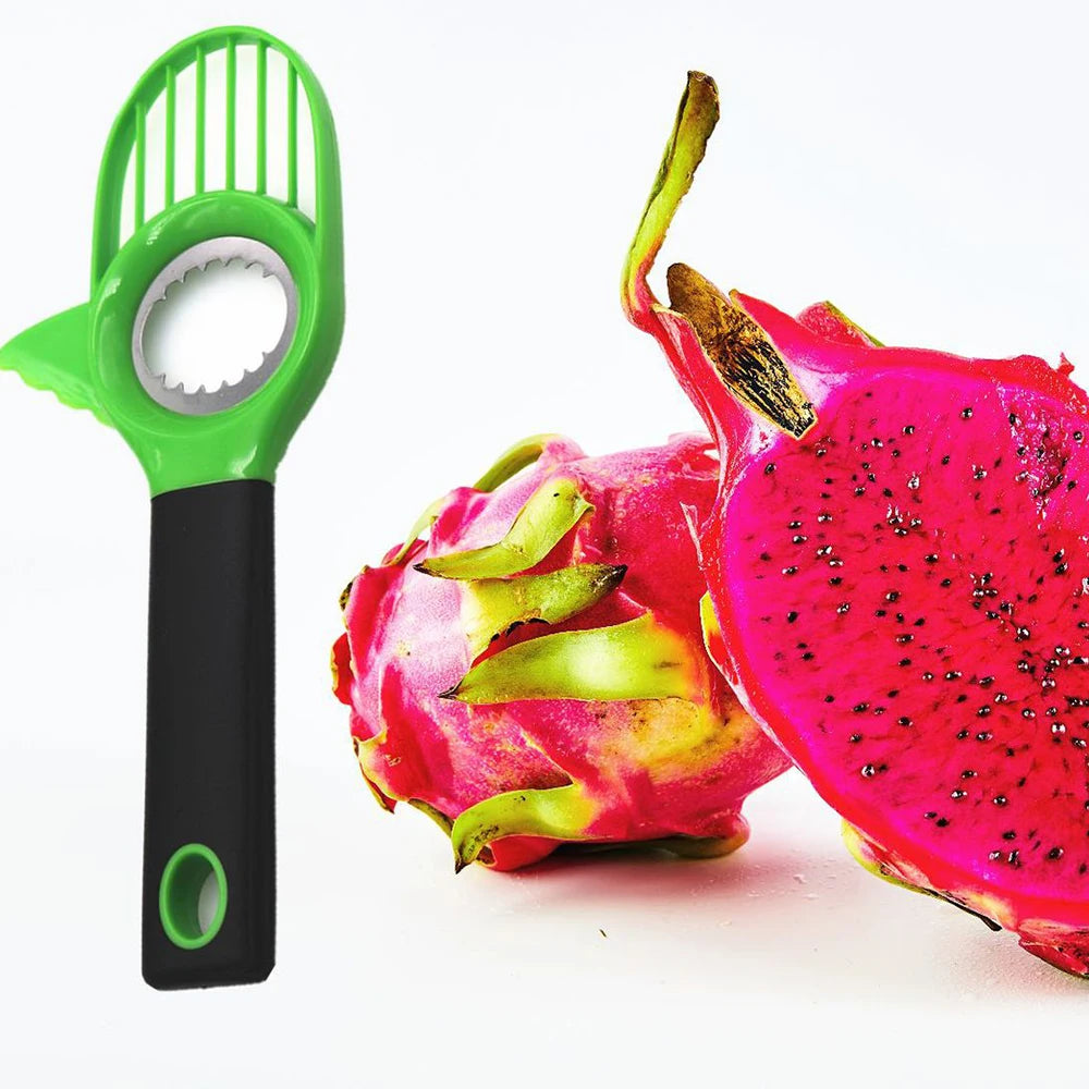 3 In 1 Avocado Slicer Shea Corer Butter Fruit Peeler Cutter Pulp Separator Plastic Knife Kitchen Vegetable Tools Kitchen Gadgets