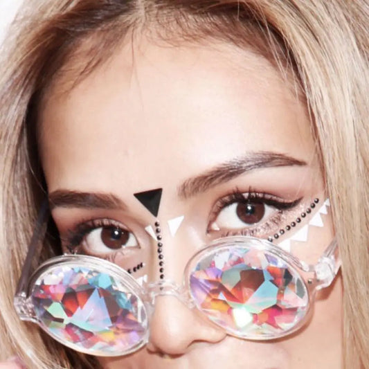 Kaleidoscope Rave Party Glasses – Crystal Prism Diffraction Lens Novelty Party Glasses Oasis Select