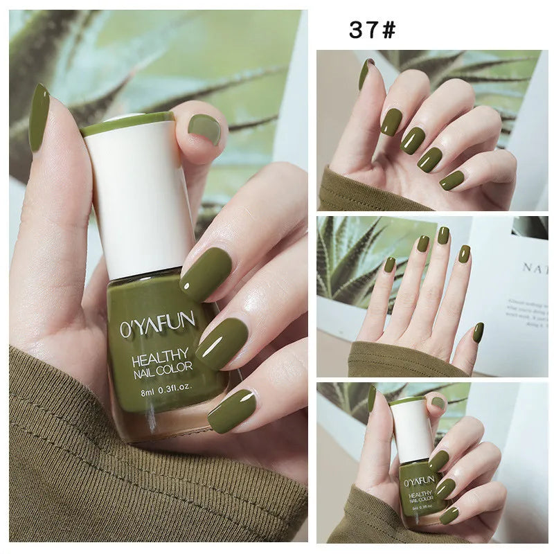 Quick-Dry Tearable Nail Polish | Glitter Matte Waterproof 40 Colors