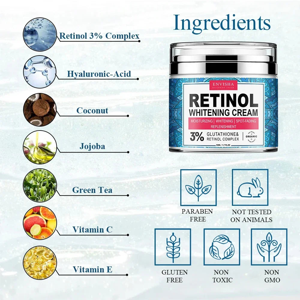 ENVISHA Neck & Face Multi-Cream – Retinol, Collagen & Vitamin C Peaceful Pleasures Health and Wellness