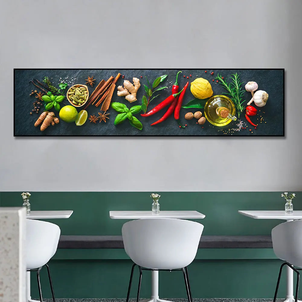 Grains Spices Peppers Food Canvas Art Painting Kitchen Decoration Poster Prints For Dining room Wall Art Pictures Home Art Decor Peaceful Pleasures Health and Wellness