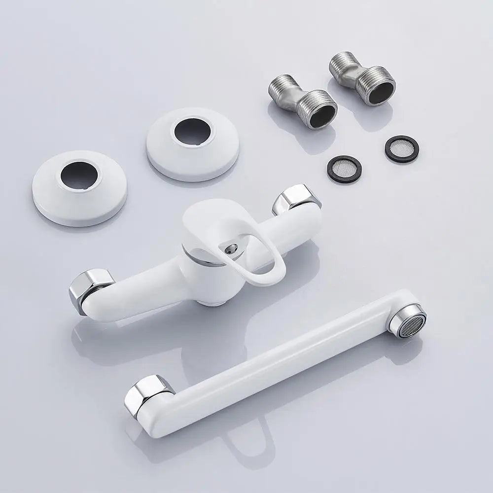 AOGUTU Wall Mounted Single Handle Kitchen Faucet Hot Cold Mixer