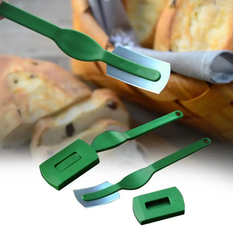 Plastic Bread Lame Tools Pastry Scraper Bread Knife/Slicer/Cutter Dough Breads Scoring Lame with Blades and Cover Peaceful Pleasures Health and Wellness