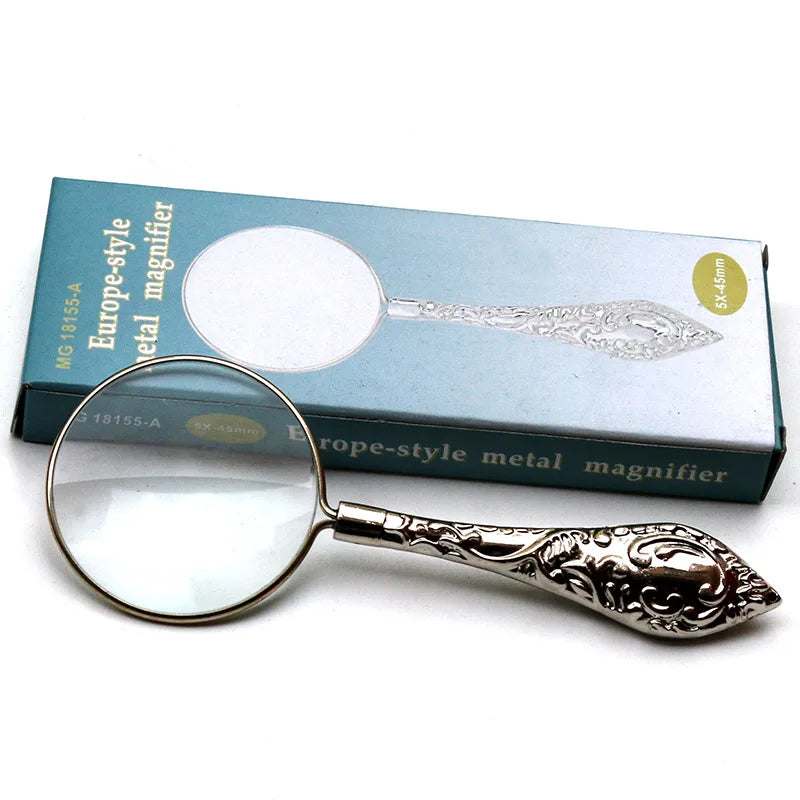 5X Carved Magnifier Handheld Magnifier Reading Magnifying Glass Lens For Reading Inspection Crafts Hobbies Jewelry Loupe Peaceful Pleasures Health and Wellness
