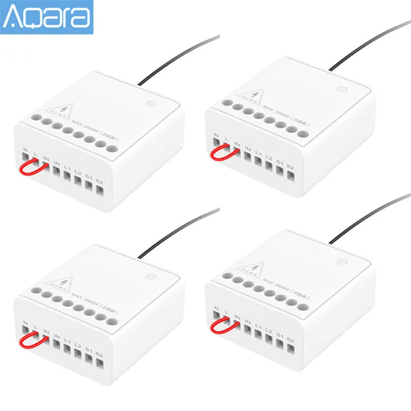 Aqara Two-way Control Module Zigbee Wireless Relay Switch Controller Smart Timer 2 Channels Work With Xiaomi Mi Home Homekit APP Peaceful Pleasures Health and Wellness 4pcs China Mainland